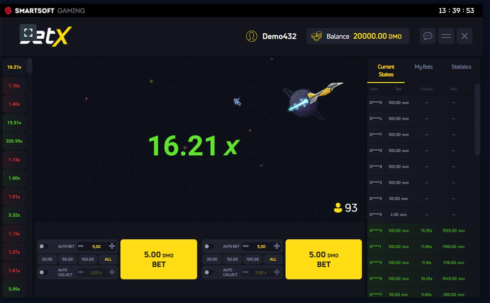 Regras de apostas da JetX