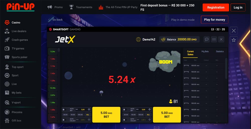 Fim da rodada do JetX e Pin Up